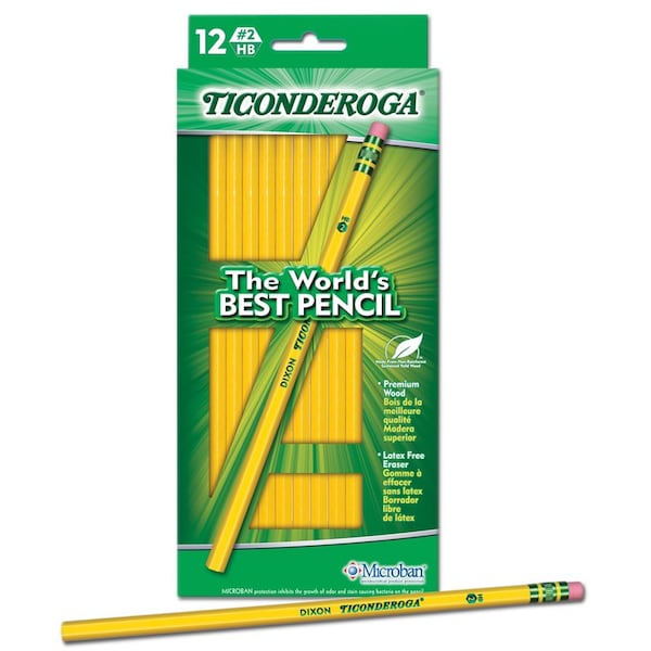 Ticonderoga PENCIL WD #2 YLW 12PK 13812